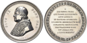 ROMA. Pio IX (Giovanni Maria Mastai Ferretti), 1846-1878 
Medaglia 1877 a. XXXII opus G. Bianchi e F. Speranza. Ag gr. 297,5 mm 82,7 Dr. PIVS IX - PO...