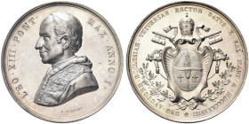 ROMA. Leone XIII (Vincenzo Gioacchino Luigi Pecci), 1878-1903 
Medaglia 1878 a. I opus F. Bianchi. Ag gr. 33,92 mm 44 Dr. LEO XIII PONT - MAX ANNO I....