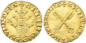 AVIGNONE. Clemente VII Antipapa (Robert dei Conti del Genevois), 1378-1394 
Fiorino da 24 Soldi. Au gr. 3,48 Dr. CLEME - NS P P - SEPTHS. Triregno. R...
