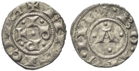 BOLOGNA. Repubblica, monetazione a nome di Enrico VI Imperatore, c-1336 
Bolognino piccolo o Denaro. Ag gr. 0,52 Dr. ENRICIIS. Le lettere I P R T in ...