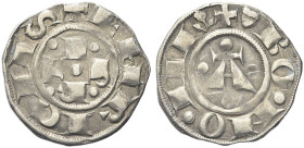 BOLOGNA. Bertrandro Del Poggetto, 1327-1334 
Bolognino Grosso. Ag gr. 1,50 Dr. ENRICIIS. Le lettere P R T disposte a croce attorno a globetto. Rv. (S...