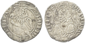 BOLOGNA. Monete Autonome, fine XV sec 
Quattrino. Mi gr. 0,72 Dr. BONO - NIA. Leone vessillifero rampante verso s. Rv. S PETR - ONIVS. San Petronio, ...
