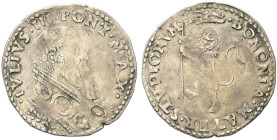 BOLOGNA. Giulio III (Giovanni Maria Ciocchi), 1550-1555 
Gabella. Ag gr. 2,19 Dr. IVLIVS III PONT MAX. Busto con piviale a d. Rv. BONONIA MATER STVDI...