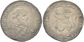 BOLOGNA. Gregorio XIII (Ugo Boncompagni), 1572-1585 
Bianco. Ag gr. 4,75 Dr. GREGORIVS XIII PONT MAX. Busto a d., con piviale decorato da arabeschi. ...