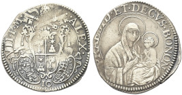BOLOGNA. Alessandro VII (Fabio Chigi), 1655-1667 
Mezza Lira. Ag gr. 3,14 Dr. ALEX - VII P M. Stemma sormontato da triregno e chiavi decussate; ai la...