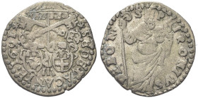 BOLOGNA. Sede Vacante (Cam. Card. Paluzzo Paluzzi-Altieri), 1691 
Doppio Bolognino o Muraiola 1691. Mi gr. 1,45 Dr. SEDE VACANTE - 1691. Stemmi ovali...
