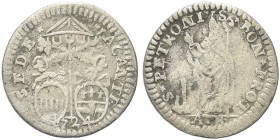 BOLOGNA. Sede Vacante (Camerlengo Card. Annibale Albani), 1724 
Muraiola da 2 Bolognini 1724. Mi gr. 1,41 Dr. SEDE - VACANTE / 1724. Stemmi ovali aff...
