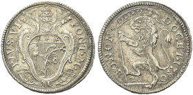 BOLOGNA. Pio VI (Giannangelo Braschi), 1775-1799 
Lira da 20 Bolognini 1780. Ag gr. 5,27 Dr. PIVS VI - PONT M. Stemma trilobato in cornice, sormontat...