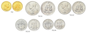 CITTA' DEL VATICANO. Pio XII (Eugenio Pacelli), 1939-1958 
Serie completa di 5 valori 1947 a. IX, comprendente 100 Lire (Au), 10, 5, 2 e 1 Lira (It)....