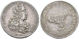 SICILIA. Carlo III (poi VI) d’Asburgo, Re di Spagna e di Napoli 1707-1711, Imperatore d’Austria e re di Napoli, 1711-1734 
Da 6 Tarì o Medaglia 1730 ...