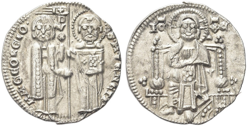 VENEZIA. Marino Zorzi Doge L, 1311-1312 
Grosso. Ag gr. 2,13 Dr. MA GEORGIO - S...