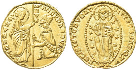 VENEZIA. Andrea Dandolo Doge LIV, 1343-1354 
Ducato. Au gr. 3,55 Dr. ANDR DANDVLO - SM VENETI. Simile a precedenti. Paolucci 1; Fried. 1221.
q. FDC