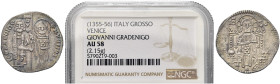 VENEZIA. Giovanni Gradenigo Doge LVI, 1355-1356 
Grosso. Ag gr. 2,15 Dr. IO GRADOICO - S M VENETI. Simile a precedenti. Paolucci 2.
Della più grande...