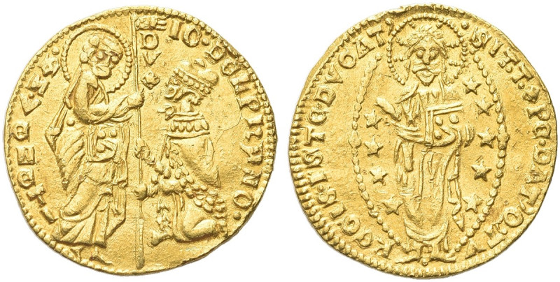 VENEZIA. Giovanni Dolfin Doge LVII, 1356-1361 
Ducato. Au gr. 3,52 Dr. IO DOLPh...