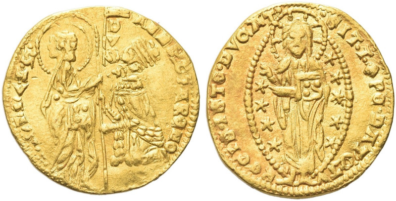 VENEZIA. Andrea Contarini Doge LX, 1368-1382 
Ducato. Au gr. 3,34 Dr. ANDR 9TAR...