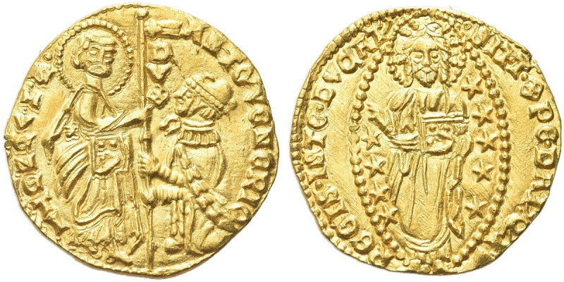 VENEZIA. Antonio Venier Doge LXII, 1382-1400 
Ducato. Au gr. 3,55 Dr. ANTO VENE...