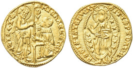 VENEZIA. Michele Steno Doge LXIII, 1400-1413 
Ducato. Au gr. 3,55 Dr. MIChAEL STeN - S M VENETI. Simile a precedenti. Paolucci 1; Fried. 1230.
SPL