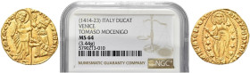 VENEZIA. Tommaso Mocenigo Doge LXIV, 1413-1423 
Ducato. Au gr. 3,44 Dr. TOM MOCENIGO - S M VENET. Simile a precedenti. Paolucci 1; Fried. 1231.
In s...