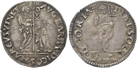 VENEZIA. Agostino Barbarigo Doge LXXIV, 1486-1501 
Mocenigo, Sigle IP. Ag gr. 6,53 Dr. AVG BARBADICO S M VENET. San Marco stante verso s., porge il v...
