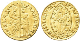VENEZIA. Francesco Donà doge LXXIX, 1545-1553 
Zecchino. Au gr. 3,48 Dr. FRAN DON - S M VENET. Simile a precedenti. Paolucci 1; Fried. 1250.
Buon BB...
