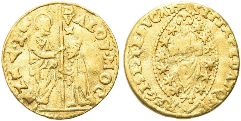 VENEZIA. Alvise I Mocenigo Doge LXXXV, 1570-1577 
Zecchino. Au gr. 3,44 Dr. ALO...