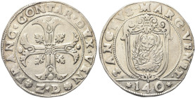 VENEZIA. Francesco Contarini Doge XCV, 1623-1624 
Scudo della croce da 140 Soldi, sigle Z D. Ag gr. 31,42 Dr. FRANC CONTAR DVX VENE. Simile a precede...