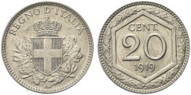 REGNO D’ITALIA. Gettoni privati circolanti in ambito limitato 
20 Centesimi 1919 liscio Roma, Esagono. CuNi Come precedente. Pag. 851; Gig. 215.
FDC...