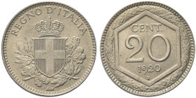 REGNO D’ITALIA. Gettoni privati circolanti in ambito limitato 
20 Centesimi 1920 liscio Roma, Esagono. CuNi Come precedente. Pag. 850; Gig. 216.
Non...