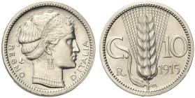 REGNO D’ITALIA. Gettoni privati circolanti in ambito limitato 
Progetto 10 Centesimi 1915, bordo liscio. Ni mm 18,5 Dr. REGNO D’ITALIA Testa elmata v...
