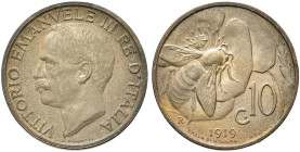 REGNO D’ITALIA. Gettoni privati circolanti in ambito limitato 
10 Centesimi 1919 Roma, Ape PROVA DI STAMPA. Cu gr. 5,51 Dr. Testa scoperta del sovran...
