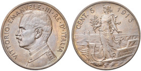 REGNO D’ITALIA. Gettoni privati circolanti in ambito limitato 
5 Centesimi 1913 Roma, Italia su prora. Cu Dr. Semibusto del sovrano in uniforme a tes...