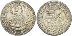 AUSTRIA. Leopoldo V Arciduca, 1619-1632 
Tallero 16Z7, Hall. Ag gr. 28,56 Simile a precedente. Dav. 3337.
Bella patina. SPL