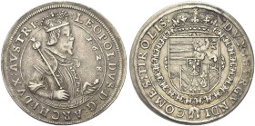 AUSTRIA. Leopoldo V Arciduca, 1619-1632 
Tallero 16Z8, Hall. Ag gr. 27,90 Simile a precedente. Dav. 3338.
BB