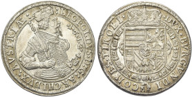 AUSTRIA. Leopoldo V Arciduca, 1619-1632 
Tallero 1632, Hall. Ag gr. 28,51 Simile a precedente. Dav. 3338.
Fondi bulinati. SPL