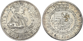 AUSTRIA. Leopoldo V Arciduca, 1619-1632 
Tallero 1632, Hall. Ag gr. 28,50 Simile a precedente. Dav. 3338.
q. FDC