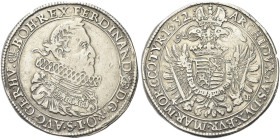 AUSTRIA. Ferdinando III, 1637-1657 
Tallero 1632 KB, Kremnitz. Ag gr. 27,72 Dr. FERDINAND D G RO I S AVG GER HV BOH REX. Busto laureato e corazzato a...