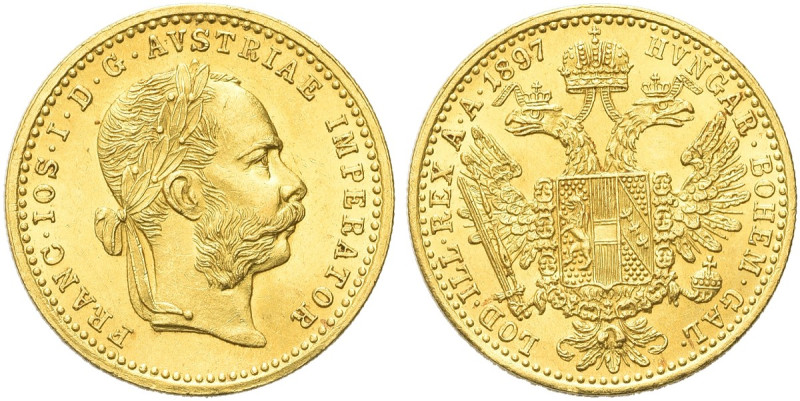 AUSTRIA. Francesco Giuseppe I d’Asburgo Lorena, 1848-1916 
Ducato 1897. Au gr. ...