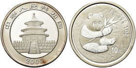 CINA. Repubblica Popolare Cinese, dal 1949 
10 Yuan 2000 Panda. Ag gr. 31,15 Come precedente. KM#1310.
FDC