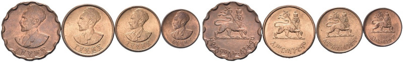 ETIOPIA. Haile Selassie I, 1930-1974 
Serie di quattro valori 1935 (1944): 25,1...