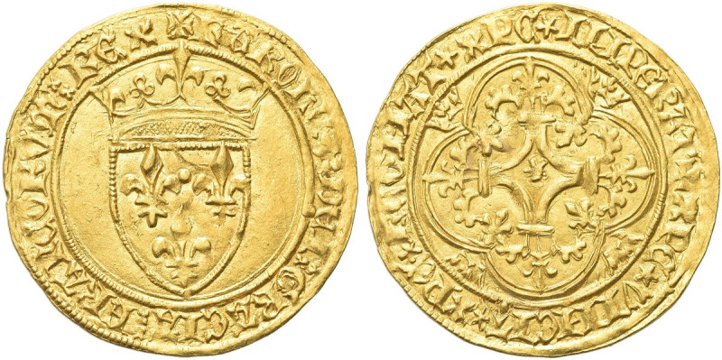 FRANCIA. Carlo VI di Valois, 1380-1422 
Scudo d’oro, zecca di La Rochelle. Au g...