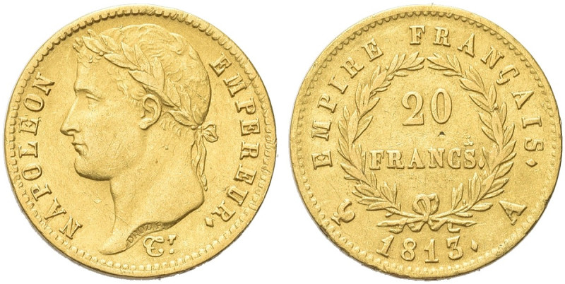 FRANCIA. Napoleone I Imperatore, 1804-1814 e 1815 
20 Franchi 1813 A, zecca di ...