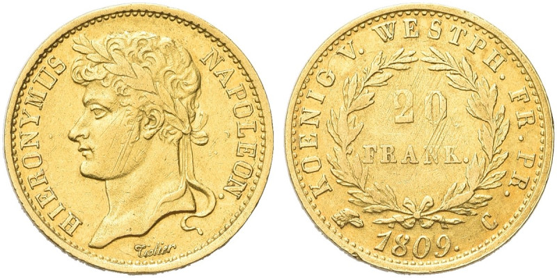 GERMANIA. Girolamo Napoleone, Re di Vestfalia 1807-1813 
20 Franchi 1809 C, zec...