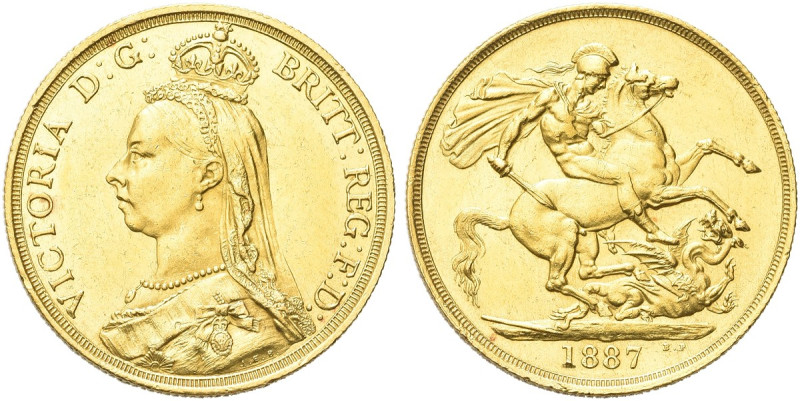 GRAN BRETAGNA. Regina Vittoria, 1837-1901 
Due Sterline 1887, Golden Jubilee. A...