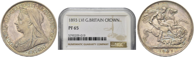 GRAN BRETAGNA. Regina Vittoria, 1837-1901 
Corona (Crown) 1893. Ag gr. 28,05 Dr...