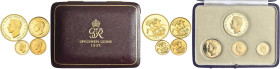 GRAN BRETAGNA. Giorgio VI, 1936-1952 
Serie 1937, in astuccio originale, composta da 4 valori: 5 Pounds, 2 Pounds, Sovereign e Half Sovereign. Au gr....