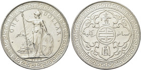 HONG KONG. Regina Vittoria, 1837-1901 
Trade Dollar 1900, zecca di Bombay. Ag gr. 26,81 Dr. La Britannia stante v.s.che tiene il tridente e scudo con...