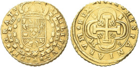 MESSICO. Filippo V di Spagna, 1700-1746 
8 Scudi (1701-1719) S -M, Siviglia. Au gr. 26,80 Dr. PHILIPPVS V - DEI GRAT. Stemma coronato. Rv. HISPANIARV...