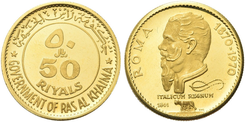 RAS AL-KHAIMAN. Saqr Bin Muhammad al-Qasimi, 1948-2010 
50 Riyals 1970, Centena...