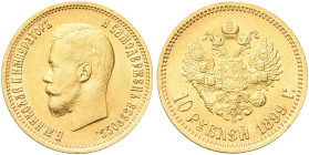 RUSSIA. Nicola II, 1894-1917 
10 Rubli 1899 ЭЪ. Au gr. 8,59 Come precedente. Bitkin 4; Fried. 179.
q. FDC