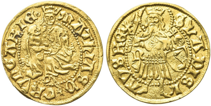 UNGHERIA. Mattia Corvino, 1458-1490 
Ducato 1483-1485, zecca di Nagybánya. Au g...